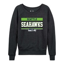 NFL 여성용 플러스 사이즈 차콜 크루넥 축구 의류 가벼운 슬라우치 래글런 소매 풀오버 506218, Seattle Seahawks - Charcoal