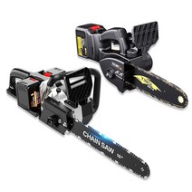 독일 무선 전기톱 체인 전동 휴대용 야외 벌목 가정용 12인치 14인치 한손 대용량 배터리, 10.12인치 기본형 배터리 2개[조립필요], 1개