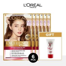 CJ기획로레알파리 엑셀랑스 크림 염모제 6개+TR5 헤어팩 50ml 160792, 5호 - 자연 갈색x6, 5호 - 자연 갈색x6