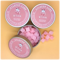 자일리톨 사탕 100% 무설탕 캔디 딸기라떼 X 3개 할인상품, 딸기라떼 1세트(3통)