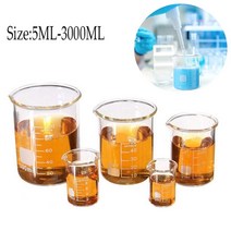 파이렉스 유리 비커 붕규산염 GG-17 눈금 화학 측정 3000ml-5ml, 07 250ml