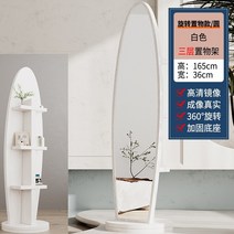 우드버닝툴 펜 인두기 드레싱 미러 전신 플로어 미러 홈 침실 회전 피팅 미러 행거 렌탈 하우스 탈착식 미러, 다른, 예, 타원형 거울 흰색 업그레이드 스토리지 회전 모델