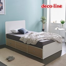데코라인 코넬 피카 일반 수납 침대 SS+양면매트 DKN068C, 화이트핑크