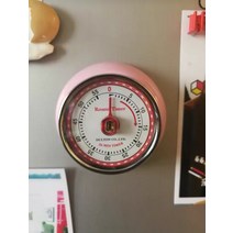 쿠킹타이머 디지털 주방 타이머 일본 덜튼 메탈 키친 카운트다운 베이킹 조리 알림 원형 마그네틱 냉장고 부착, 04 핑크색