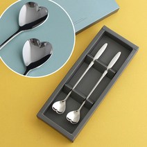 인스푼 티스푼포크 돌답례품 티스푼세트, 엔젤하트 롱 2P (롱티스푼만), 인쇄 / 포장 (실버)
