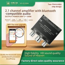 HIFIDIY LIVE E100L E30H 2.1 채널 디지털 앰프 Bluetooth 5.0 전원 오디오 스테레오 서브 우퍼 증폭기 보드 50WX2 + 100W AMP, E100H, One Size