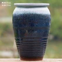 동양난 서양난 승진 화분 레트로 하이 튜브 마법사 대형 절벽 더미 녹색 식물 대구경, 세라믹, 파란색, 큰