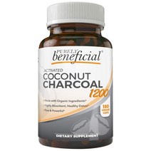 활성 코코넛 차콜 100% Activated Coconut Charcoal 1200mg 180 Caps 먹는 숯 켑슐, 180개입x한 병, 1개