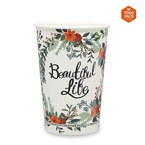 로앤그린 투고팩 플라워 종이컵 390ml(13온스), 1개입, 500개