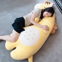 공룡 베개 인형 소녀 잠자는 인형 침대 다리 긴 큰 흰색 거위 큰 봉제 인형, 노란 사슴, 1 미터