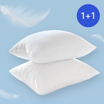 1+1 통세탁 가능한 항균 마이크로화이바 다운필 오코텍스인증 지퍼형 호텔베개솜 2p, (40x60)구름경추항균베개솜