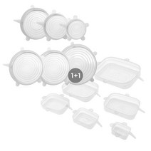 [1+1]만능 실리콘 랩 뚜껑 6종세트 원형 사각형, 실리콘랩 뚜껑 6종/원형+사각형