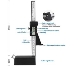두께 측정기 하이트 게이지 50mm 디지털 높이 전자 Vernier Caliper Ruler With Magnetic Base 목공 측정 도구, [01] Black