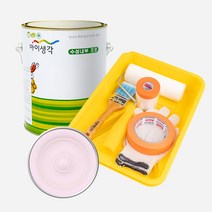 삼화페인트 아이생각 친환경 수성내부프로 4L + 도구세트, 연핑크