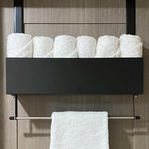 공간지애 문걸이 수건걸이 수납박스, 블랙2단, 1개