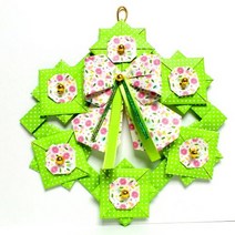 [종이가게0198]종이접기패키지 diy 봄 벽 문걸이 초록 리스만들기1 5인용