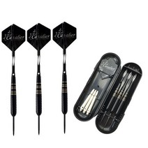 다트 기계 전자 보드 다트핀 실내 다트 보드 게임용 보관 상자가 있는 3x 스틸 팁 알루미늄 트, 01 Black
