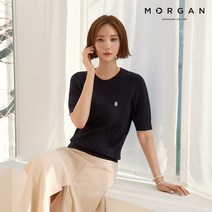 [23SS 최신상] MORGAN 케이블 반팔 니트 4종