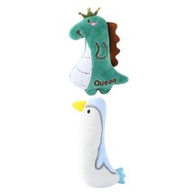QDY 개박하 선물 씹는 대화형 물린 저항력이 있는 2피스 귀여운 고양이, 11.5cm 12cm, 플러시 천, 다른 사람