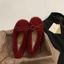로퍼 모피 캐주얼 플랫 힐 슬립온 슈즈 여성용 우아한 숙녀 얕은 싱글 봄 2023