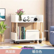 ETL 바퀴달린 북카트 이동식책꽂이 미니 책꽂이 책 정리함 원목 간이 북트롤리, (2단 40x24x50cm) 웜베이지