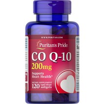 코큐텐 코엔자임 Puritans Pride CoQ10 200mg 심장 건강 지원 신속 방출 소프트젤 240정, [03] 120개(1팩)