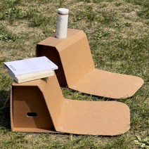 피크닉종이의자 종이 등받이 의자 가구 줄서기 서서앉는 친환경 체어 간이 야외 캠핑 휴대용, 채셔