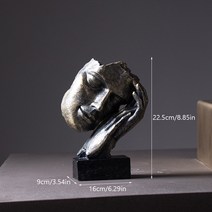 인테리어 조각상 소품 오브제 풍수조각상 북유럽 수지 레트로 추상 커플 동상 키스 연인 마스크 인형 인테, 08 2073