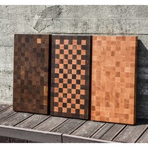 [엔드그레인도마원목] 제이에스다이닝 엔드그레인 나무 원목 체스 도마 4종, 추가X, 블랙체리 체스라인