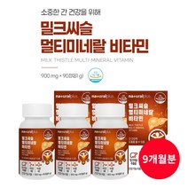 독일산 밀크씨슬 간건강 영양제 간보호제 1일 섭취량 최대함량 130mg 함유 실리마린 비타민B 미네랄 12종 포함, 3BOX(9개월분), 0.9g, 3개