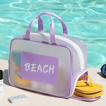 tn 제이에스 비치백 방수가방 신발수납 투명비치가방 해변