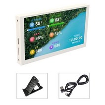 미니모니터 휴대용 10인치 (에서 선박 us) 5 인치 미니 ITX 컴퓨터 모니터 케이스 IPS TYPE-C 보조 화면 CPU GPU HDD 모니터 USB 디스플레이 AIDA 드롭, 하얀색