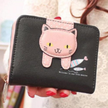 고양이 캐릭터 키즈 초등학생 캐릭터 가죽 반지갑