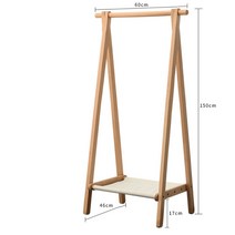 나무 원목 행거 긴옷 접이식 옷걸이 스탠드행거 원룸 드레스룸 매장 A타입, 원목600직물선반