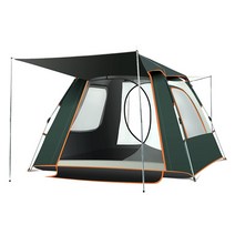 Jeluxcamp 오토 스프링 오픈 아웃도어 캠핑 포터블 포 사이드 그늘막 텐트, Dark Green