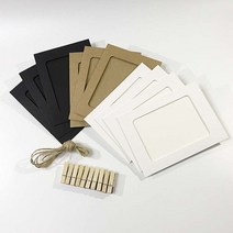 불교액자 클립과 2 m 로프와 조합 종이 프레임 6/7 인치 벽걸이 그림 DIY 홈 인테리어 앨범 10 개, 03 MULTI_02 6 인치