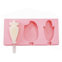 Yixiaobei 홈메이드 DIY 크리에이티브 아이스크림몰드 핑크, 1개, 당근 + 딸기 + 옥수수