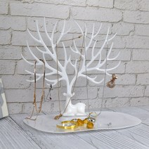 귀금속진열장 사슴 귀걸이 목걸이 주얼리 악세 악세사리 거치대 걸이 서리거치대 정리 진열대, 화이트