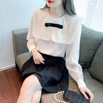 가을 빅터틀넥 긴팔 풀오버 리본 디자인 날씬해 보이고 나이감소 코디 셔츠 상의녀