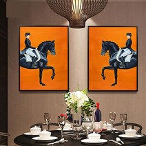 슈발도리앙 그녀 말그림 캔버스 인테리어 액자, 골드(A타입)