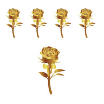 럭키심볼 24K골드 전자파 스티커 사랑의 황금 장미, 혼합 색상, 10개입