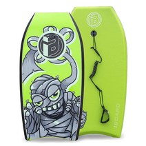BoardX 손목 끈이 있는 바디보드 성인용 경량 바디 보드 EPS 코어 83.8cm(33인치) 색상 그린, 33