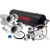 Vixen Horns 트럭/자동차/세미용 트레인 혼 키트. 완벽한 온보드 시스템 - 200psi 공기 압축기 9.5L(2.5갤런) 탱크 4개의 트럼펫. 매우 시끄러운 dB. 픽