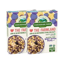 Cascadian Farm 베리 바닐라 퍼프 시리얼 글루텐프리 291g, 2개