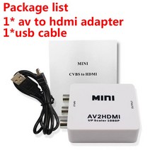 멀티 셋톱박스 AV/RCA CVBS-HDMI 어댑터 1080P 비디오 미니 AV2HDMI 어댑터 컨버터 박스 HDTV 프로젝터 셋, 01 Package list