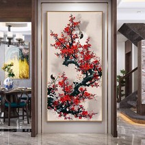 푸아이 3D 보석십자수 매화 50x100 DIY 거실 사무실 집들이 개업선물 인테리어 소품(사이즈 4종) +행운십자수(35x35)LMP688, 1세트, 50x100cm