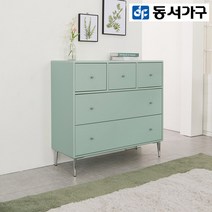 동서가구 라비엘 와이드 1000 3단서랍장 DF919310, 네이비