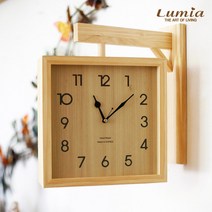 애브라 사각 원목 양면벽시계 301, COLOR:내추럴