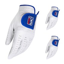 PGA투어 남성용 양피 맥스 프로 골프장갑 3p, 화이트