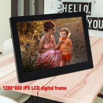 디지털액자 10 인치 사진 프레임 hd 1280800 ips led 백라이트 전체 기능 사진 비디오 전자 앨범 선물, IPS 블랙 컬러, 나는 플러그